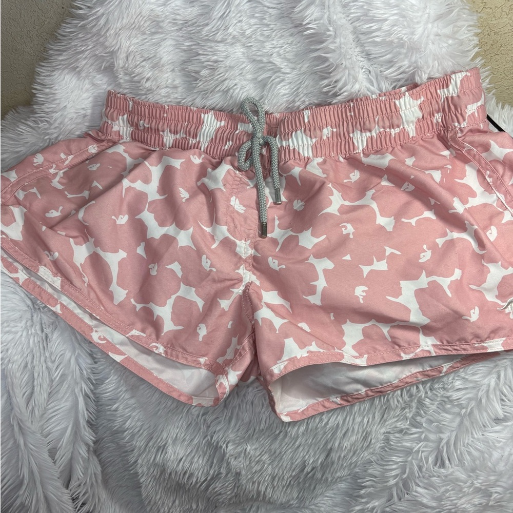 SurfCuz Size 10 XL with 2” Inseam Board Short Pink and‎ White Size